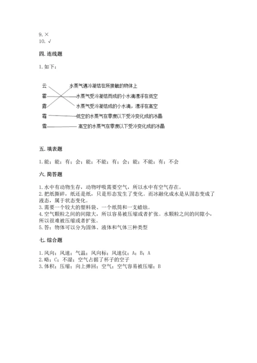 教科版三年级上册科学《期末测试卷》带答案（最新）.docx