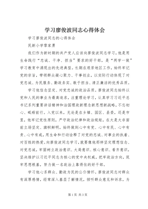 学习廖俊波同志心得体会 (7).docx