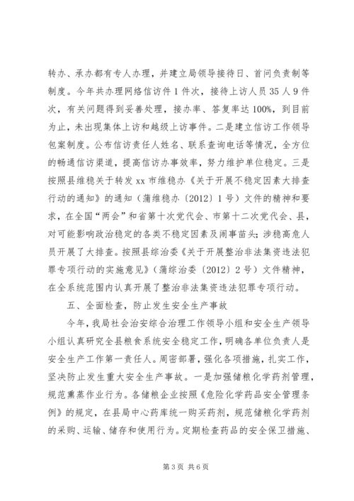 县粮食局社会治安综合治理工作报告.docx