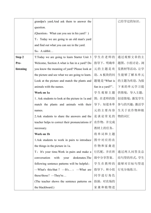 【核心素养目标】Starter Unit 3 Welcome  Section A 1a-2d 教学