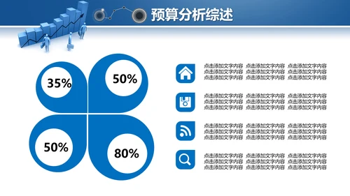 蓝色2019年度财务数据分析报告PPT