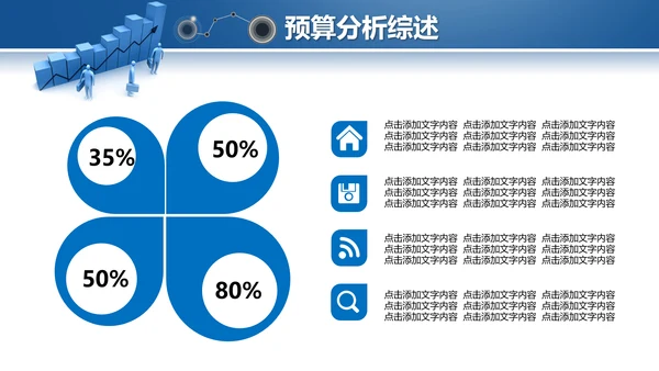蓝色2019年度财务数据分析报告PPT