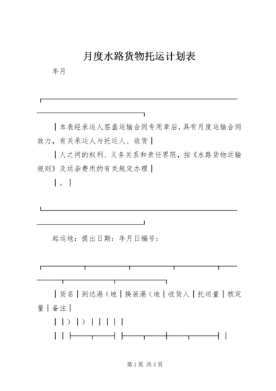 月度水路货物托运计划表 (3).docx