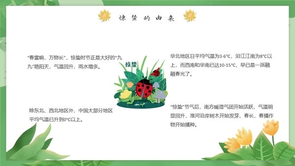 春天万物生长惊蛰女孩通用PPT模板