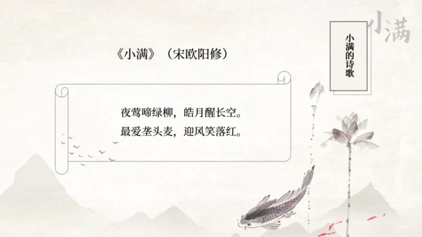 传统节气小满一抹绿色通用PPT模板