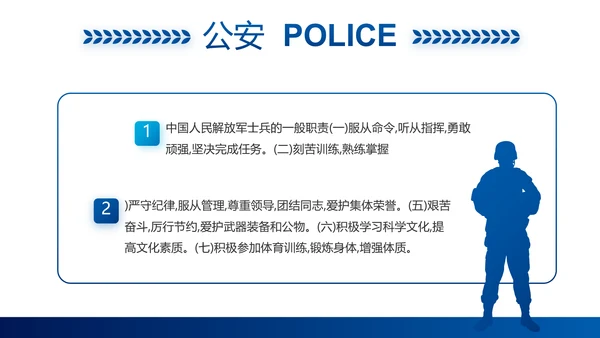 蓝色大气公安警察职责工作汇报PPT