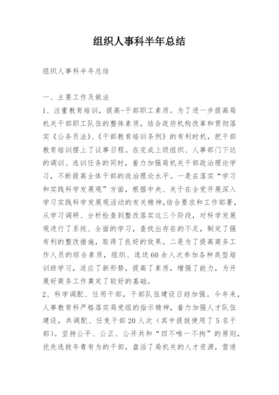 组织人事科半年总结.docx