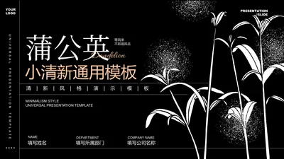 黑白小清新文艺通用PPT演示模板