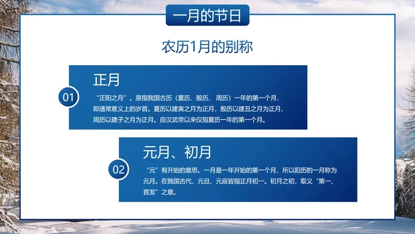 实景雪地你好一月主题科普PPT模板