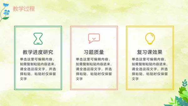绿色水彩清新教师教学说课PPT模板