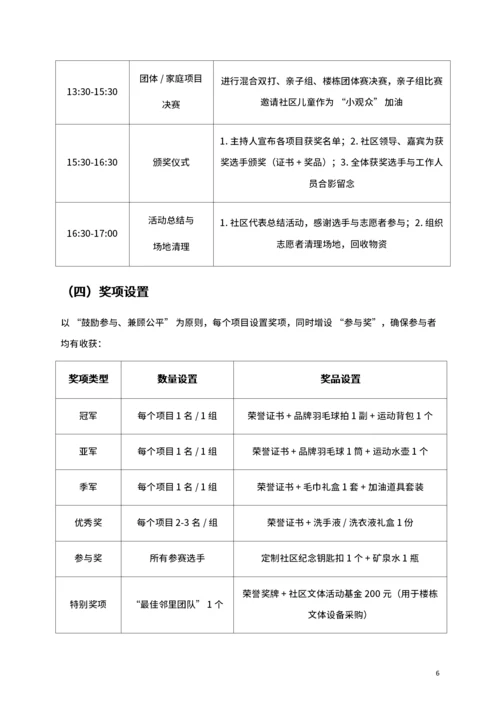 通用社区羽毛球比赛活动策划书