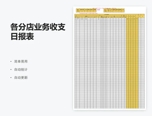 各分店业务收支日报表