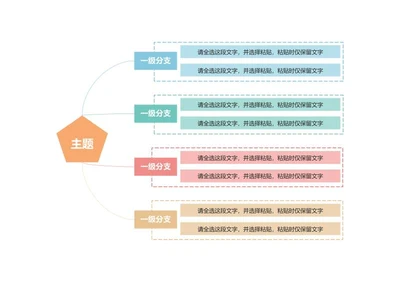 思维导图-彩色简约多边形思维导图word模板