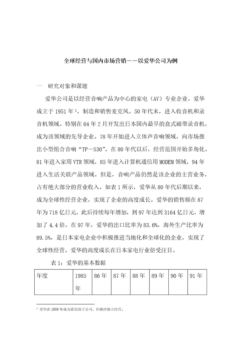 全球经营与国内市场营销DOC10页