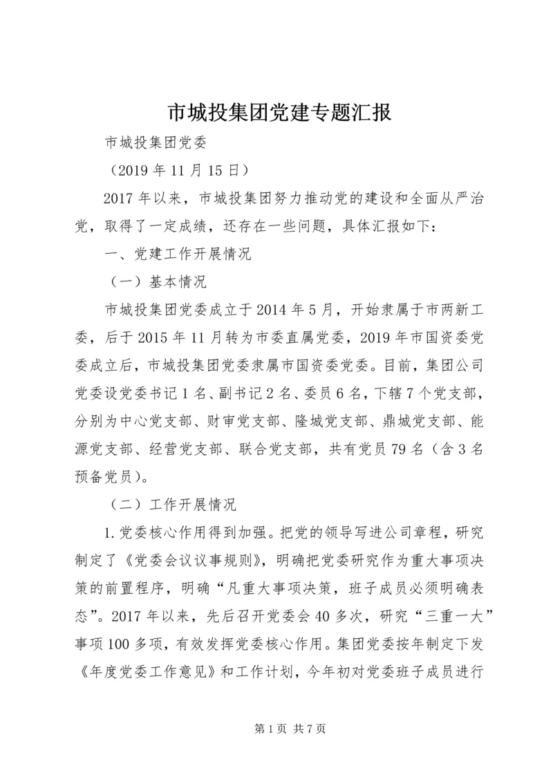 市城投集团党建专题汇报.docx