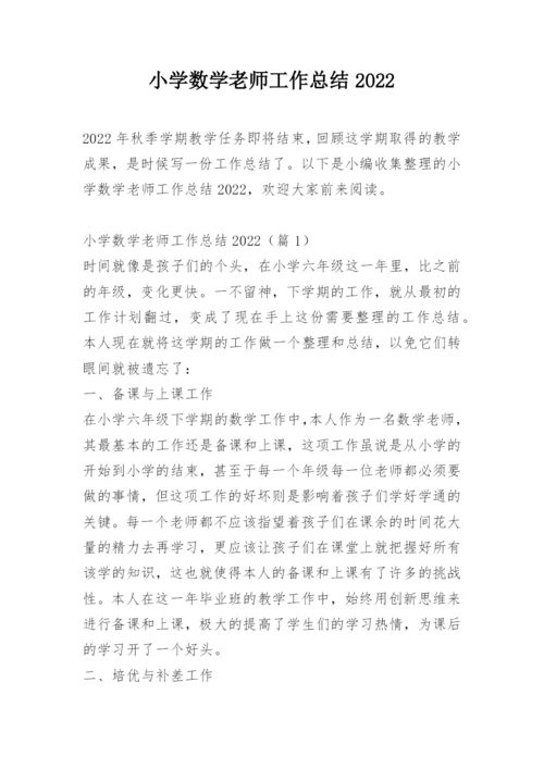 小学数学老师工作总结2022.docx