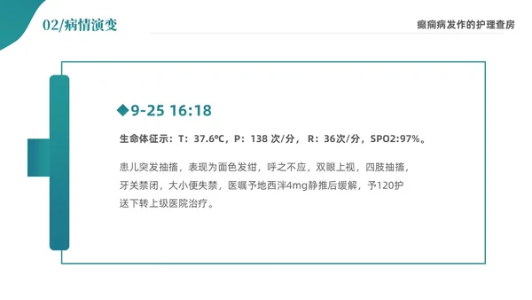绿色清新简约癫痫病发作的护理查房ppt
