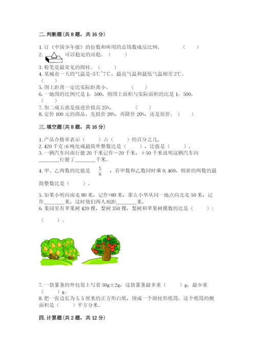 小升初六年级期末测试卷带答案.docx