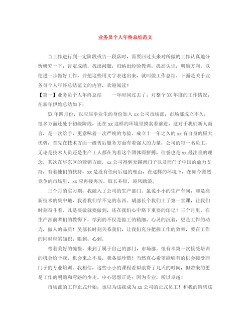 精编之业务员个人年终总结范文.docx