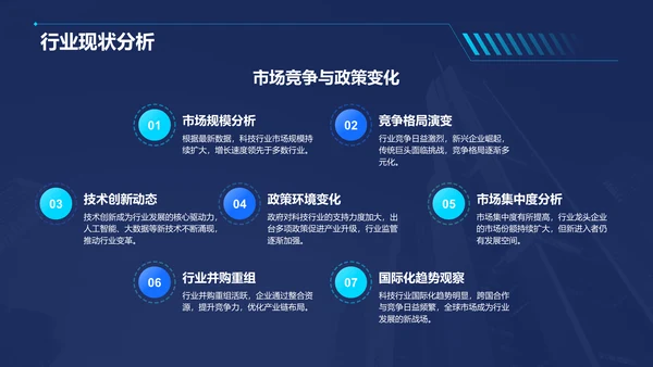 蓝色科技风汇报总结PPT模板