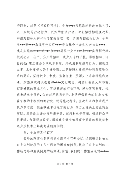 全县治理商业贿赂领导小组负责人会议交流材料.docx