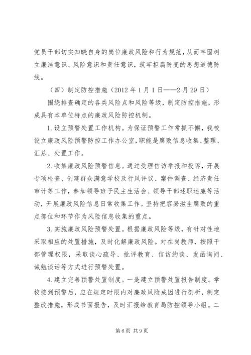 二大队廉政风险预警实施方案.docx