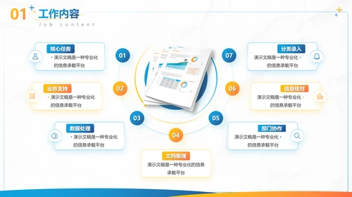 蓝色商务风实习转正述职报告PPT模板