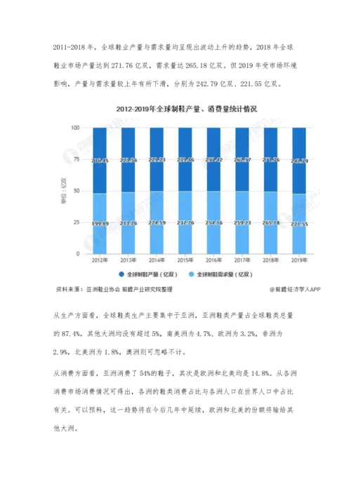 全球制鞋行业市场供需现状、区域格局及发展趋势分析-鞋类消费市场分化明显.docx