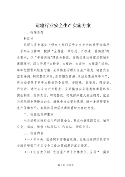 运输行业安全生产实施方案.docx