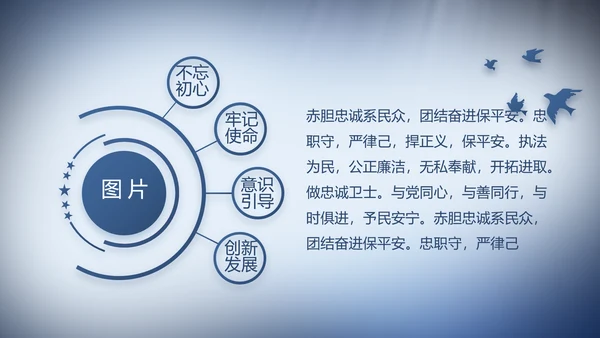 蓝色大气公安警察演讲动态PPT模板
