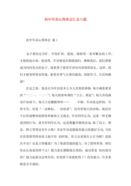 初中军训心得体会汇总六篇（一）.docx