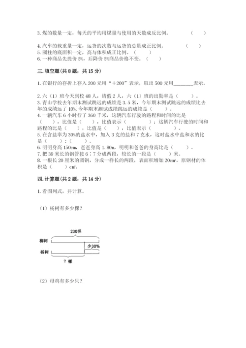 黄冈市蕲春县六年级下册数学期末测试卷精选.docx