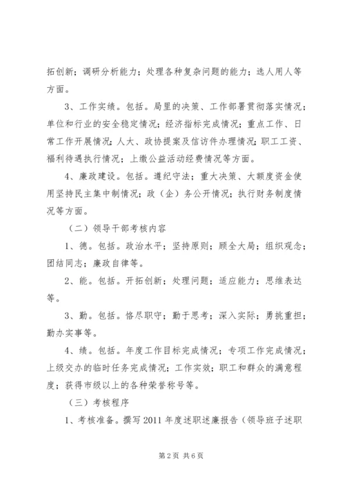 公司度基层单位领导班子和领导干部考核工作安.docx