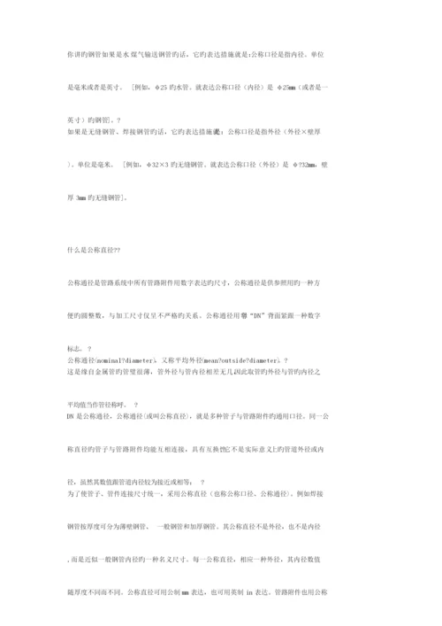 镀锌管重点标准尺寸表.docx