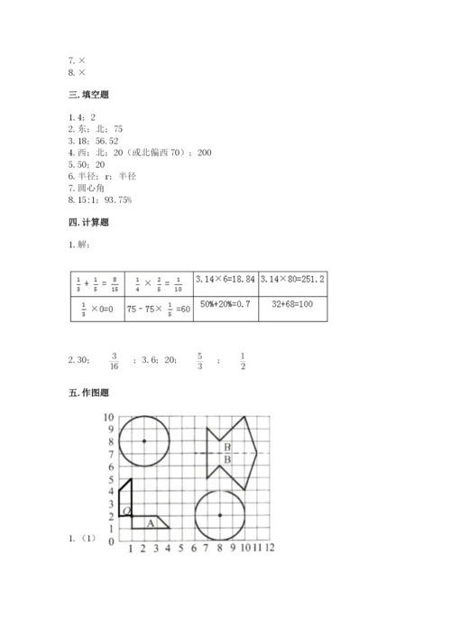 小学数学六年级上册期末测试卷（达标题）word版.docx