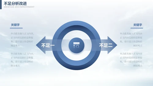蓝色大气简洁励志风挑战工作总结通用PPT模板