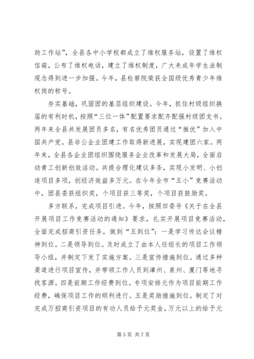 团市委恪尽职守工作汇报.docx