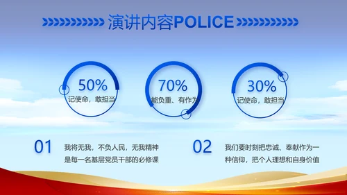蓝色大气为人民服务公安警察动态PPT