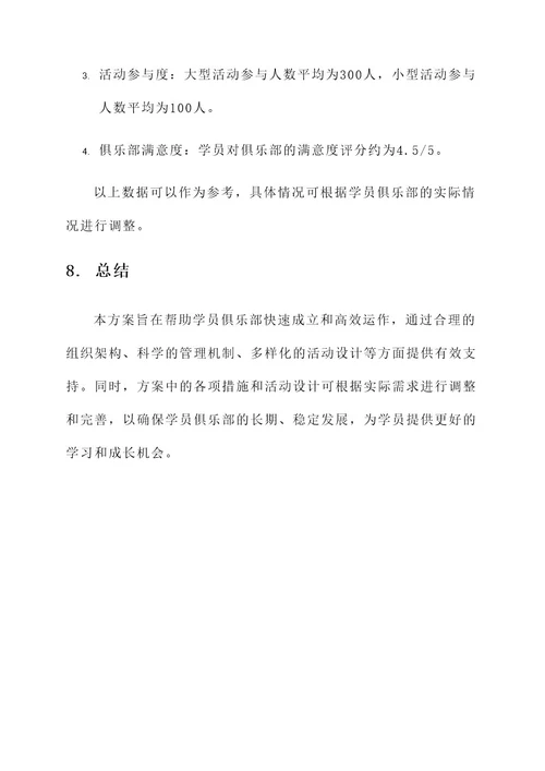 学员俱乐部建设实施方案