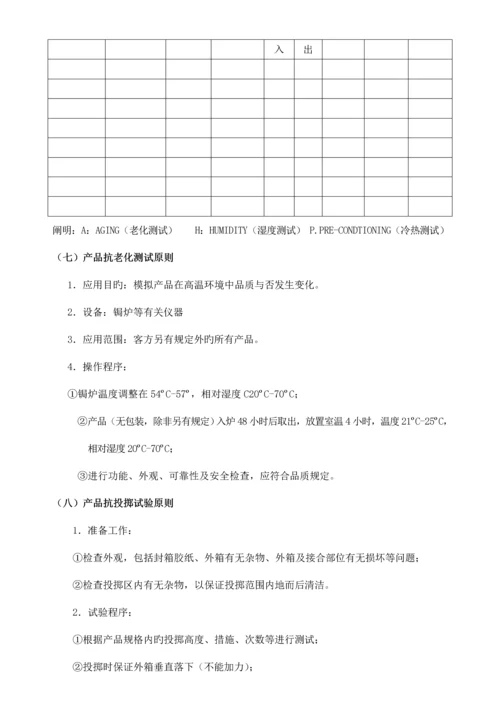 产品品质检测标准.docx