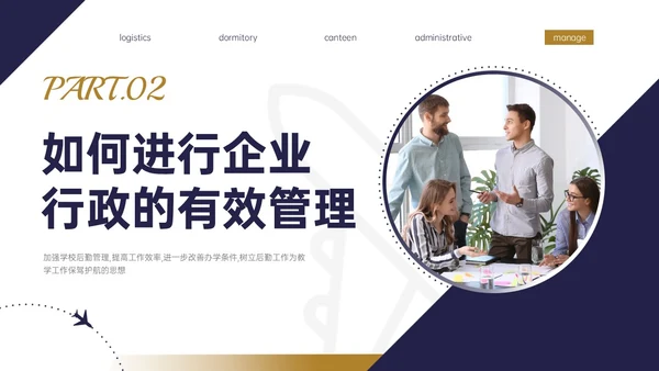 蓝黄商务实拍风格后勤管理培训PPT课件
