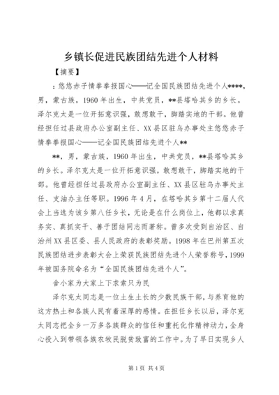 乡镇长促进民族团结先进个人材料.docx