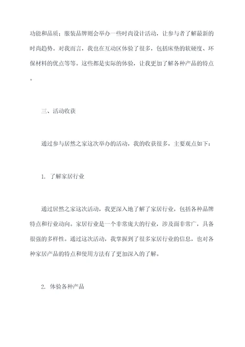 居然之家活动个人总结