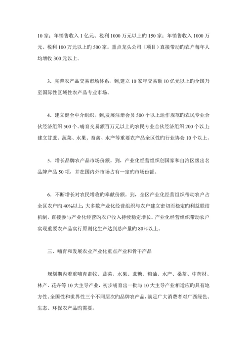 广西农业产业化发展重点规划.docx