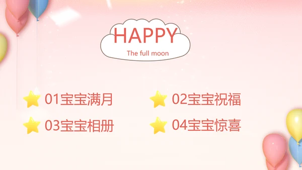 我满月啦宝宝满月相册纪念册电子相册PPT模板