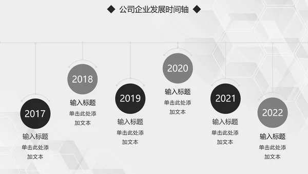 简约大气黑白公司企业发展时间轴PPT模板