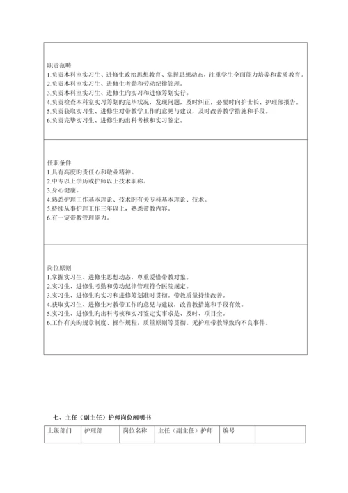 各级护理人员岗位专项说明书.docx