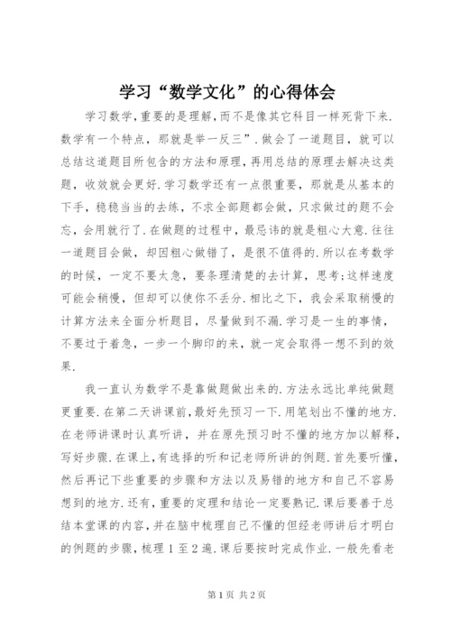 学习“数学文化”的心得体会 (3).docx