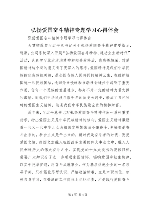 弘扬爱国奋斗精神专题学习心得体会.docx