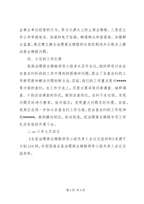 全县治理商业贿赂领导小组负责人会议交流材料 (4).docx